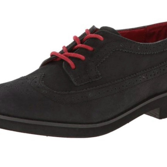 Ralph Lauren Imogen black suede leather oxford casual wingtip shoes 8 - Picture 1 of 11